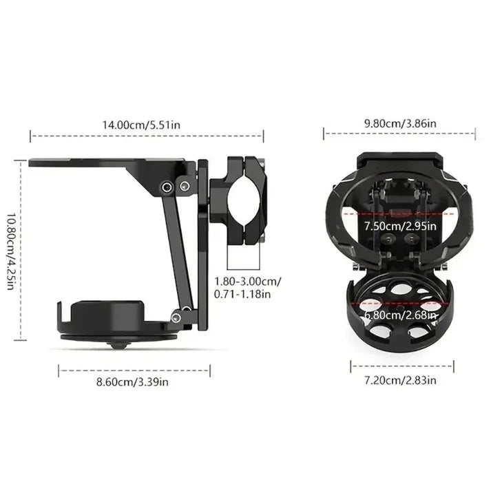 2 in 1 Foldable Metallic Cup Holder For Motorcycle and Bicycle
