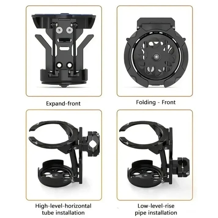 2 in 1 Foldable Metallic Cup Holder For Motorcycle and Bicycle
