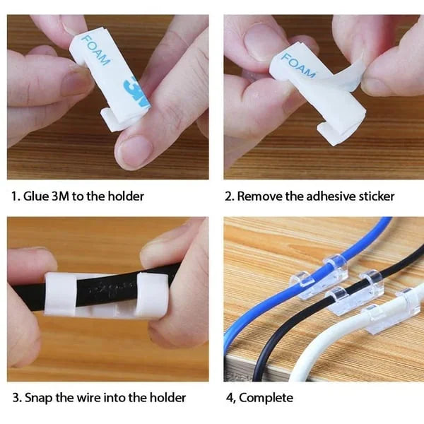 Self Adhesive Wires and Cables Organizer Clips