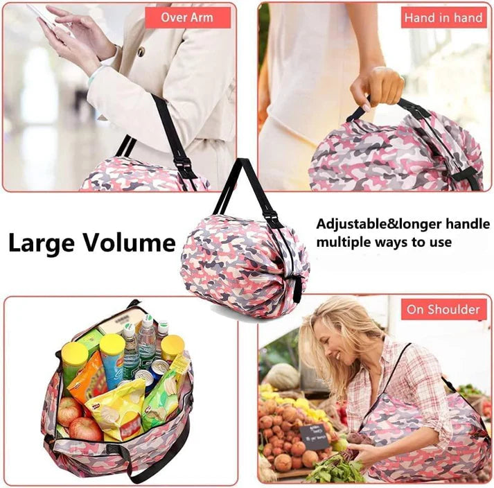 2 in 1 Space Saver Foldable Strip Tote Bag