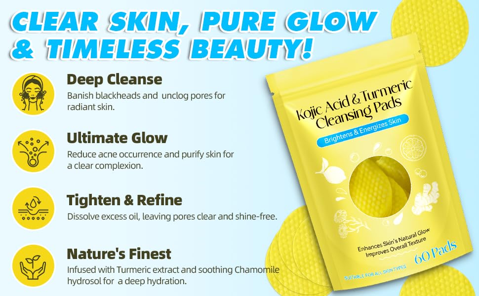 Turmeric & Kojic Acid Face Cleansing Pads