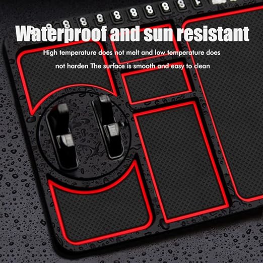 5 in 1 Anti Slip Mat for Car with Phone Holder and Parking Display Number