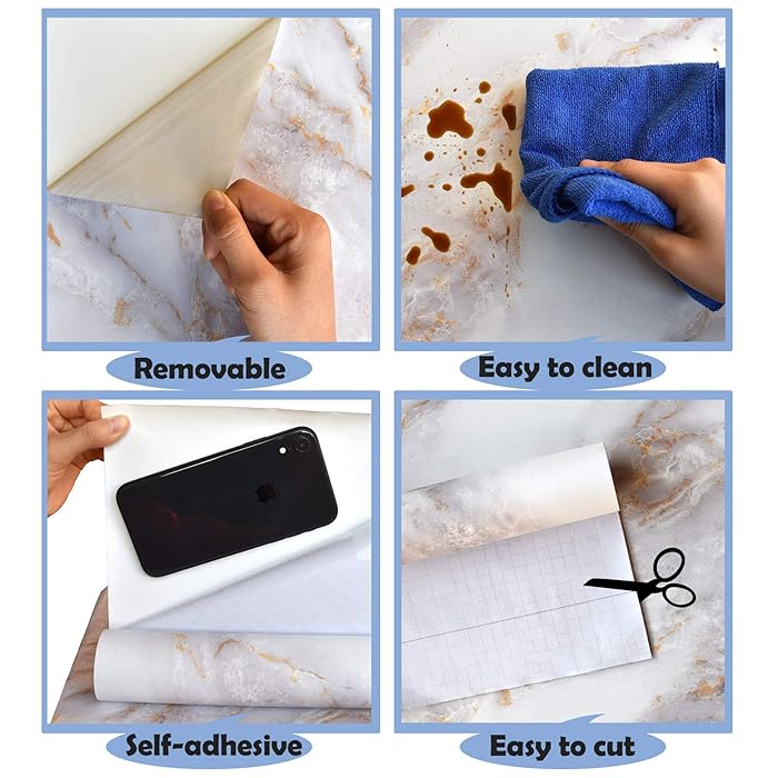 Self-Adhesive Marble Texture Vinyl Contact Paper