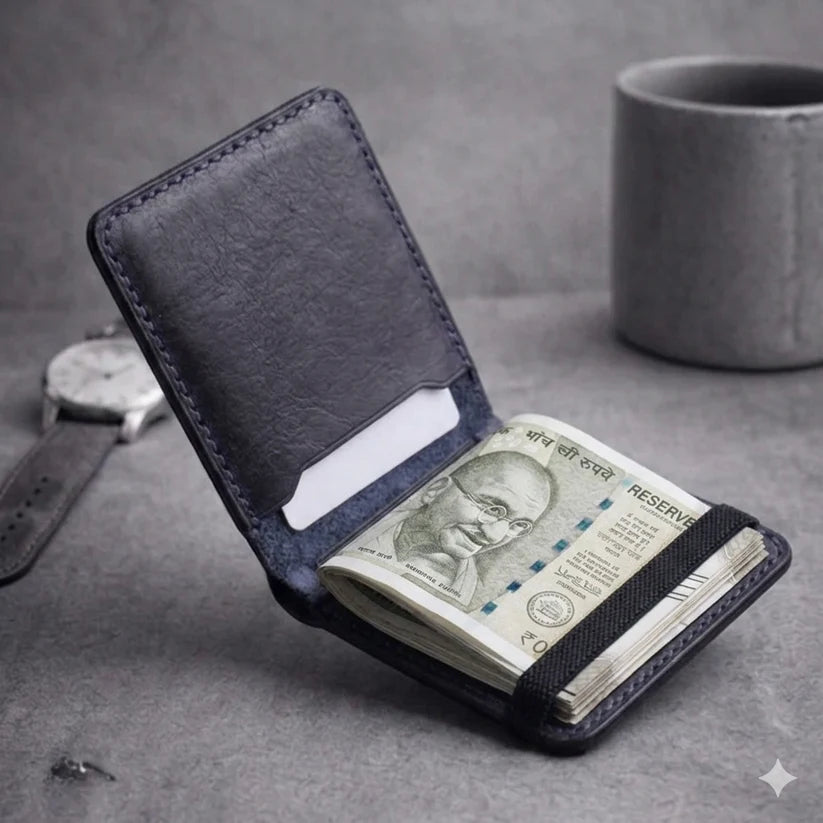 Multipurpose Premium Leather Money Clip Wallet with Card holders