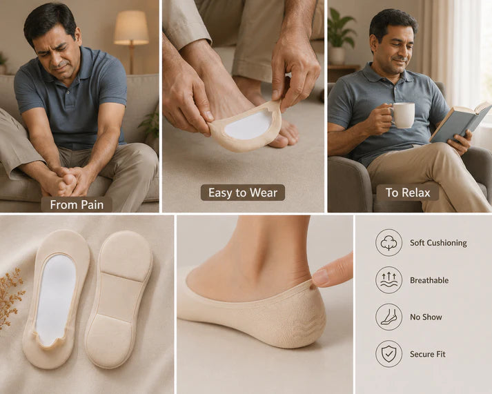 Invisible Insole Foam Cushion Socks