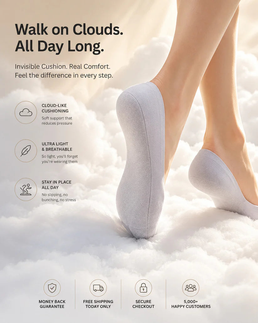 Invisible Insole Foam Cushion Socks