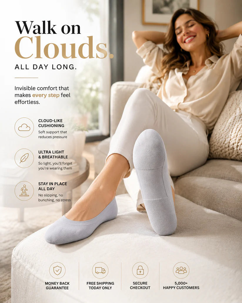 Invisible Insole Foam Cushion Socks