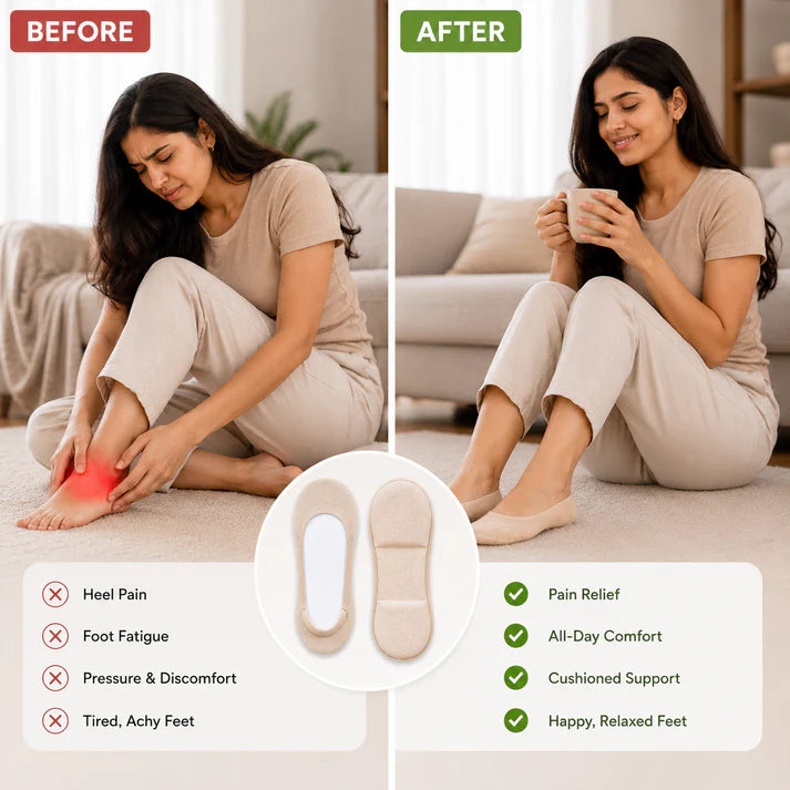 Invisible Insole Foam Cushion Socks
