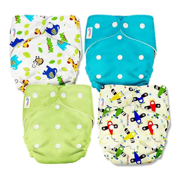 Reusable and Washable Baby Cloth Printed Diapers with Free Insert