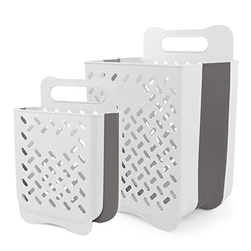 Portable And Foldable Spacesaver Laundry Basket XL Size With Free Adhesive Hooks