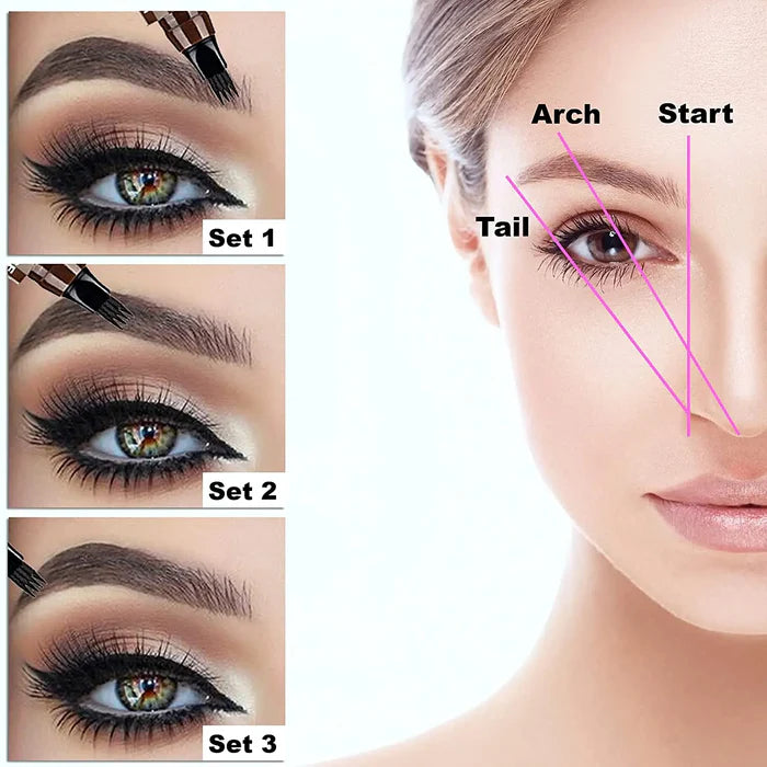Waterproof 4 Points Long Lasting Eyebrow Pen