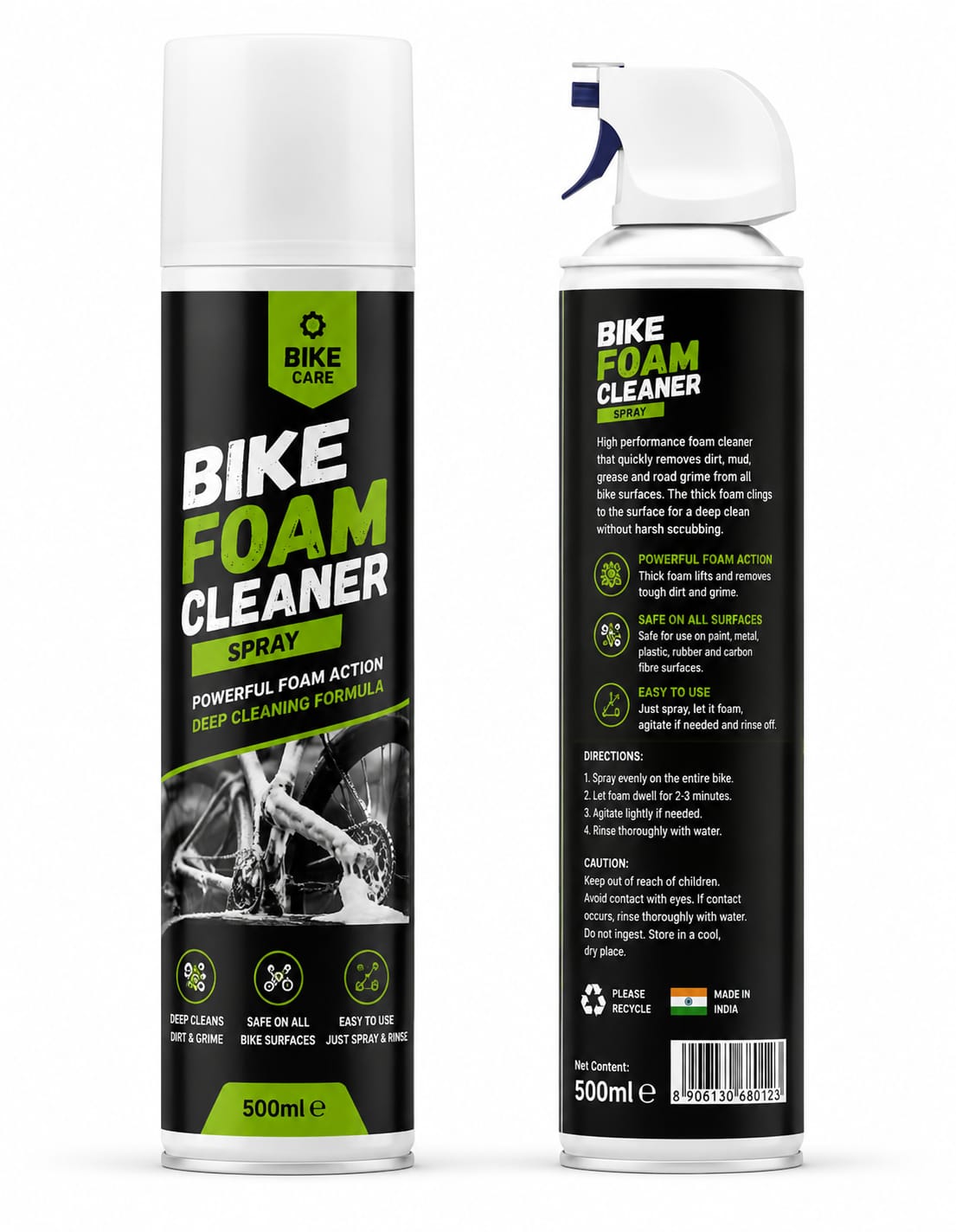 Motorcycle and Bicycle Dry Foam Cleaning Spray for Extra Shine