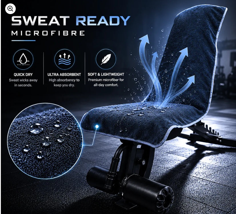 900 GSM Sweat Absorbing Full Length LOCKFIT GYM TOWEL with ZIP Pockets
