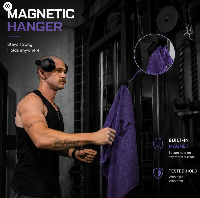 900 GSM Sweat Absorbing Full Length LOCKFIT GYM TOWEL with ZIP Pockets