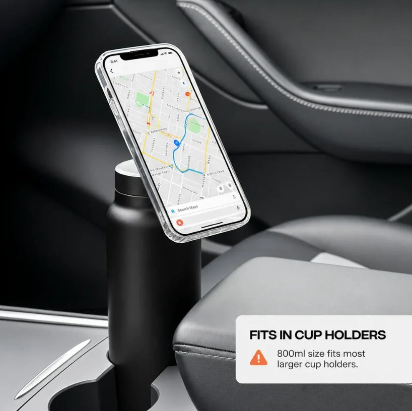 Stainless Steel Insulated Bottle with 360 Degree Rotating Universal Magnetic Phone Mount Holder