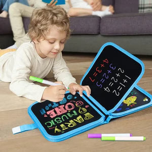 Reusable and Erasable Doodle Book with Free Wet Wipes and Colored Sketch pens