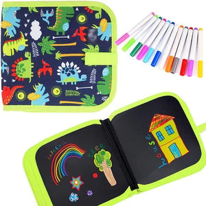 Reusable and Erasable Doodle Book with Free Wet Wipes and Colored Sketch pens