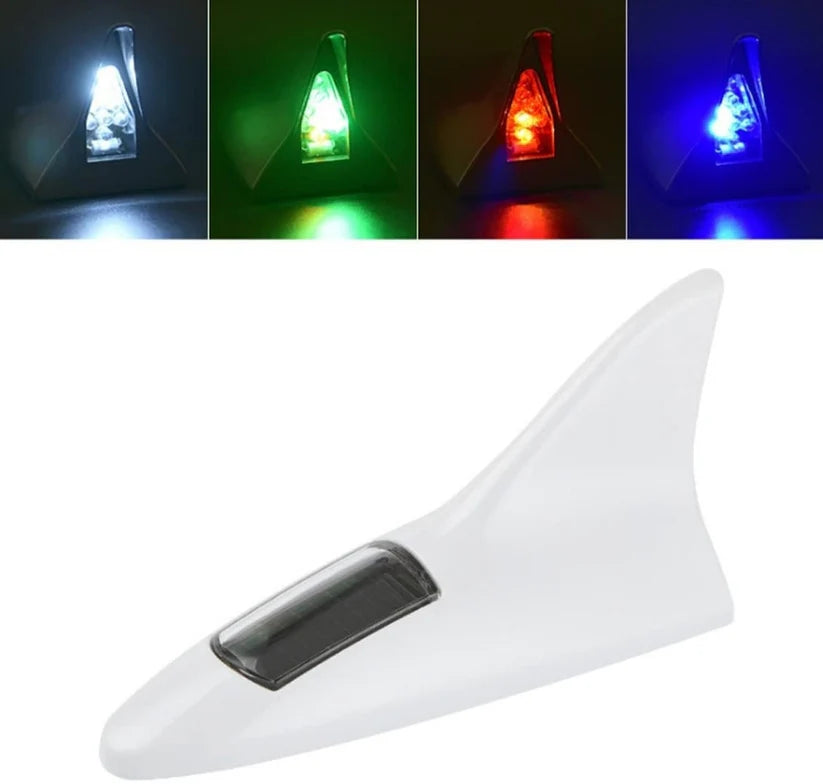 Solar Powered Rechargeable LED Shark Fin Car Roof Antenna