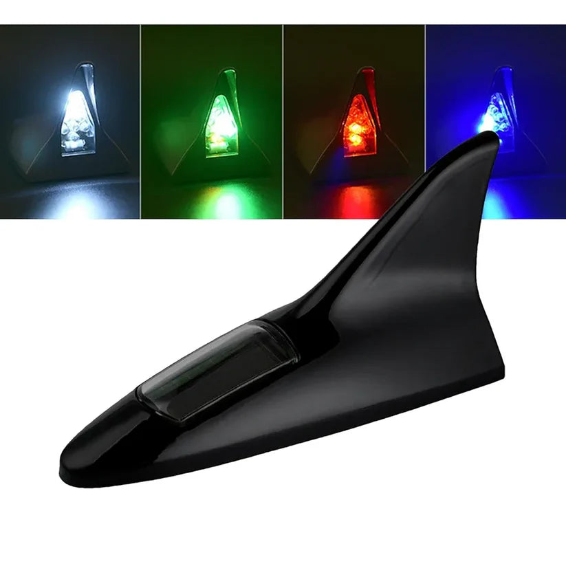 Solar Powered Rechargeable LED Shark Fin Car Roof Antenna
