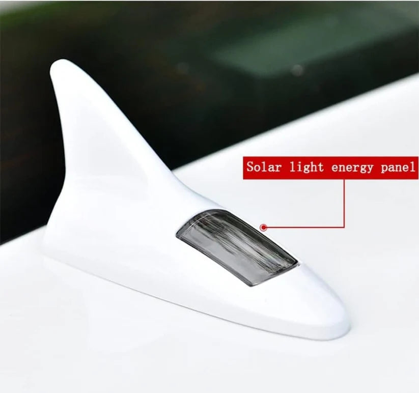 Solar Powered Rechargeable LED Shark Fin Car Roof Antenna