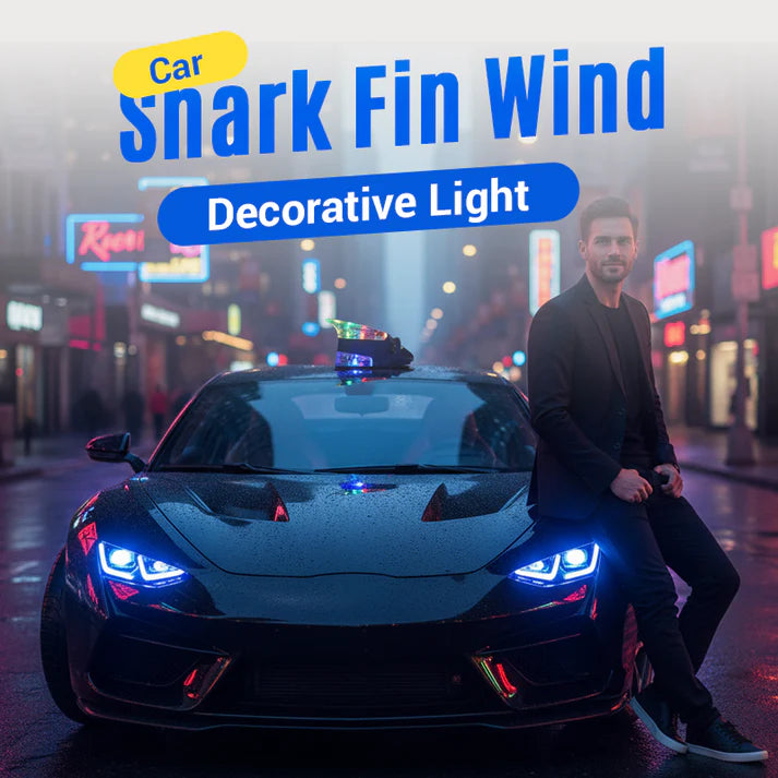 Wind Powered LED Shark Fin Car Roof Antenna