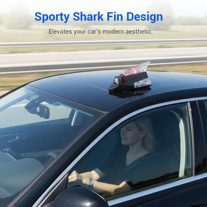 Wind Powered LED Shark Fin Car Roof Antenna