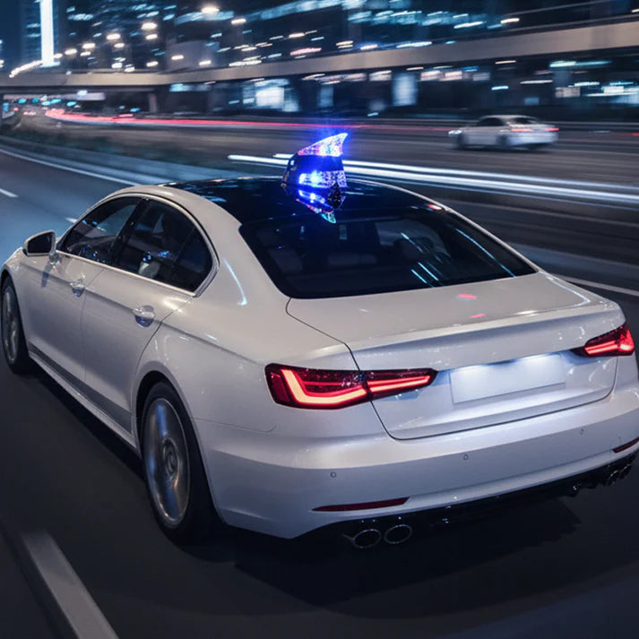 Wind Powered LED Shark Fin Car Roof Antenna